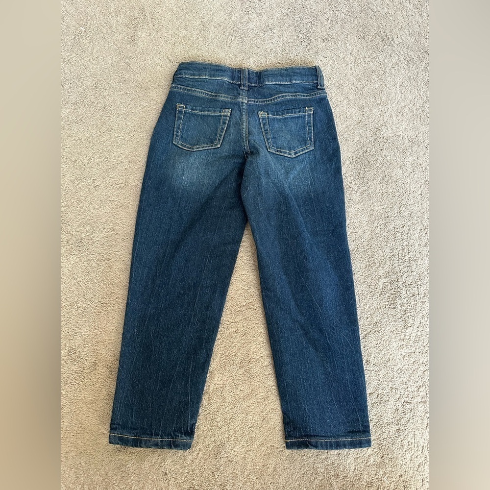 Cat & Jack Girls' High Rise Straight Jeans - Dark Wash 6 nwot - Picture 4 of 5